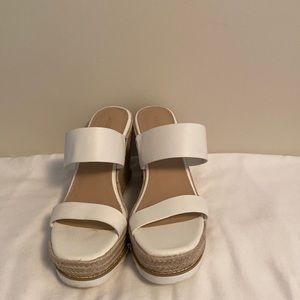 Size 10 white wedge heels